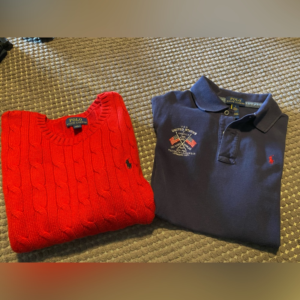 Boys Ralph Lauren polo and sweater
